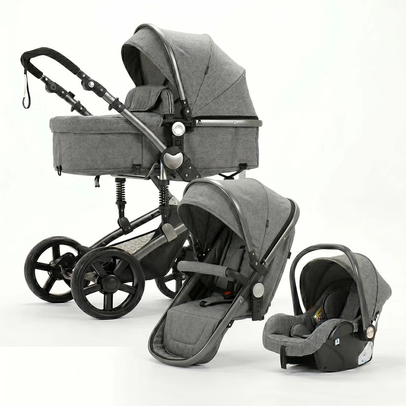 Kaalino Harmonie gris pour bebe, poussette 3 en 1 tout terrain